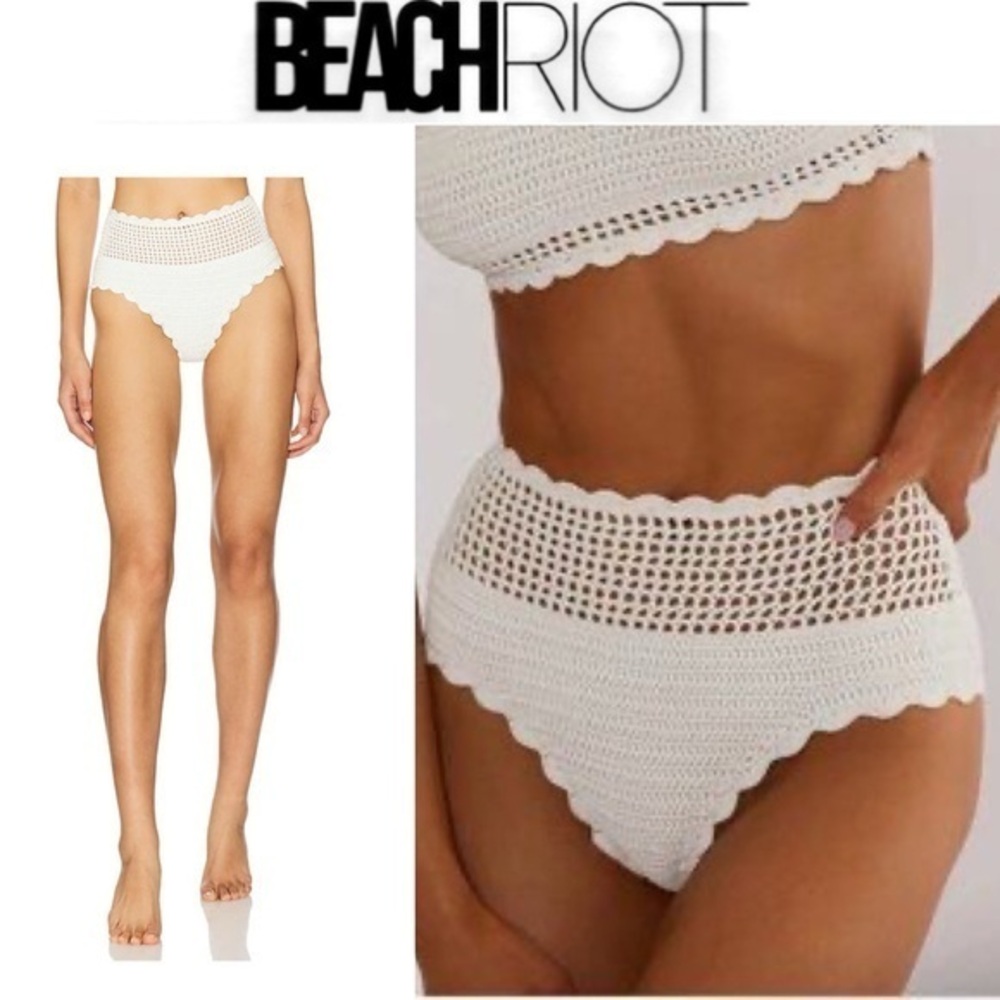 Beach Riot Wyatt White Crochet Bikini Sz S NWT 138$